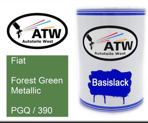 Fiat, Forest Green Metallic, PGQ / 390: 500ml Lackdose, von ATW Autoteile West.